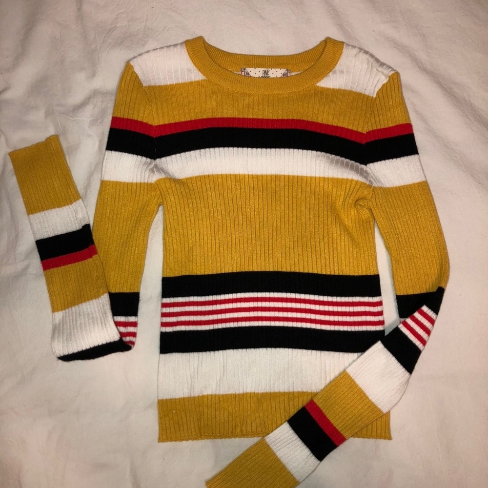 Striped Long Sleeve Top (Size XL, FITS SMALL)